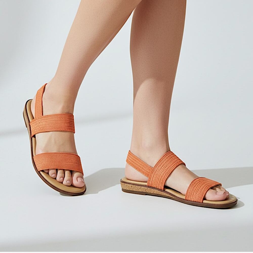 Easy Spirit Lana Orange Comfort Sandals Adjustable Straps - 7.5 & 10M - New